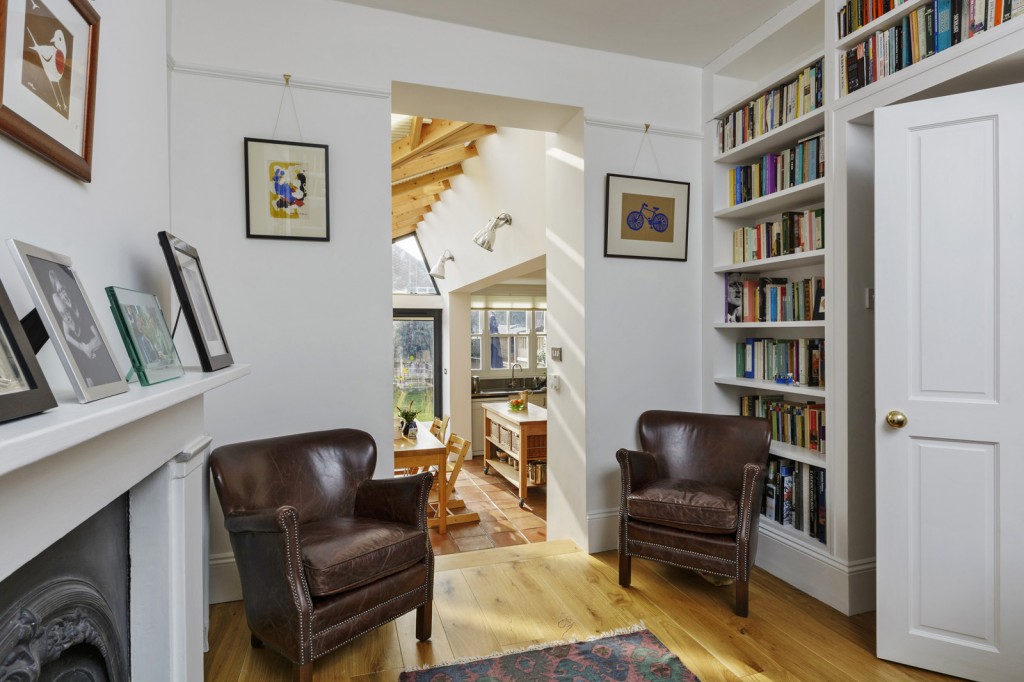 Study with wooden floor